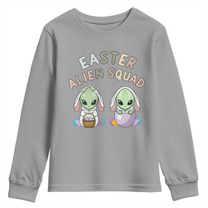 Funny Easter Alien Squad Bunny Ears Gift Youth Sweatshirt TS12 Sport Gray Print Your Wear