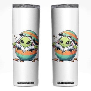 Funny Alien Bunny Ears Easter Skinny Tumbler Extraterrestrial Gift TS12 White Print Your Wear