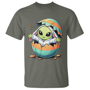 Funny Alien Bunny Ears Easter T Shirt Extraterrestrial Gift TS12 Military Green Print Your Wear