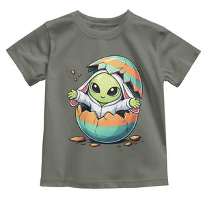 Funny Alien Bunny Ears Easter Toddler T Shirt Extraterrestrial Gift TS12 Military Green Print Your Wear