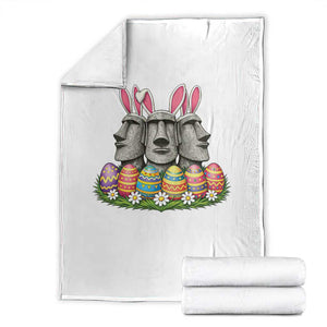Easter Island Moai Bunny Ears Throw Blanket Funny Archaeology Gift TS12 Black Print Your Wear