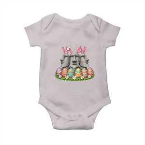 Easter Island Moai Bunny Ears Baby Onesie Funny Archaeology Gift TS12 Ice Gray Print Your Wear