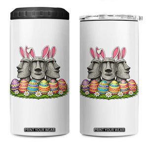 Easter Island Moai Bunny Ears 4 in 1 Can Cooler Tumbler Funny Archaeology Gift TS12 One Size: 16 oz White Print Your Wear