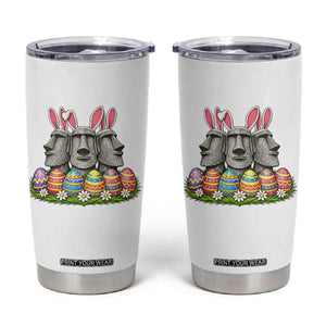 Easter Island Moai Bunny Ears Tumbler Cup Funny Archaeology Gift TS12 White Print Your Wear
