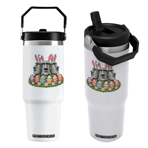 Easter Island Moai Bunny Ears Flip Straw Tumbler Funny Archaeology Gift TS12 One Size: 30 oz White Print Your Wear