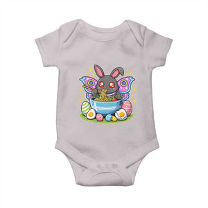 Funny Easter Mothman Eating Ramen Baby Onesie Cryptid Lover Gift TS12 Ice Gray Print Your Wear