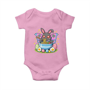 Funny Easter Mothman Eating Ramen Baby Onesie Cryptid Lover Gift TS12 Light Pink Print Your Wear
