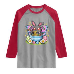 Funny Easter Mothman Eating Ramen Raglan Shirt Cryptid Lover Gift TS12 Sport Gray Red Print Your Wear