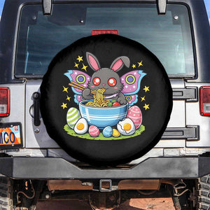 Funny Easter Mothman Eating Ramen Spare Tire Cover Cryptid Lover Gift TS12 No hole Black Print Your Wear