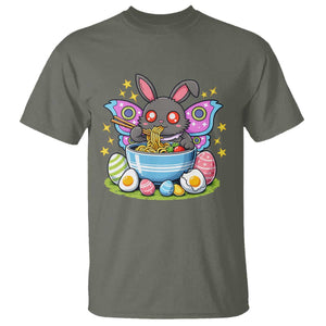 Funny Easter Mothman Eating Ramen T Shirt Cryptid Lover Gift TS12 Military Green Print Your Wear