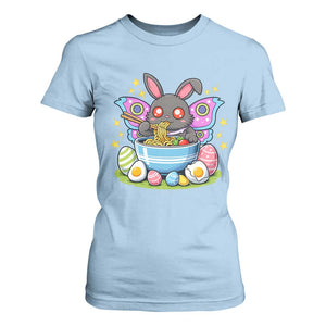Funny Easter Mothman Eating Ramen T Shirt For Women Cryptid Lover Gift TS12 Light Blue Print Your Wear