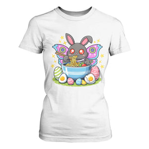 Funny Easter Mothman Eating Ramen T Shirt For Women Cryptid Lover Gift TS12 White Print Your Wear