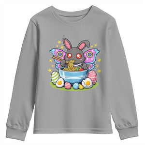 Funny Easter Mothman Eating Ramen Youth Sweatshirt Cryptid Lover Gift TS12 Sport Gray Print Your Wear