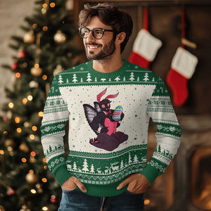 Sexy Easter Bunny Mothman Ugly Christmas Sweater Cryptid Humor Gift TS12 Beige Green Print Your Wear