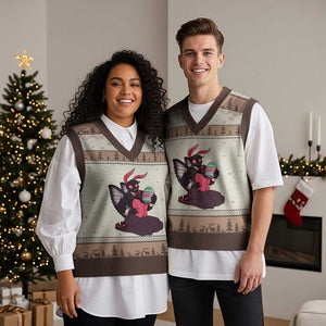 Sexy Easter Bunny Mothman V-Neck Knit Sweater Vest Cryptid Humor Gift TS12 Mocha Mousse Print Your Wear
