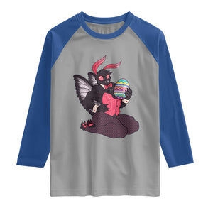 Sexy Easter Bunny Mothman Raglan Shirt Cryptid Humor Gift TS12 Sport Gray Royal Print Your Wear