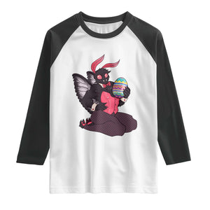 Sexy Easter Bunny Mothman Raglan Shirt Cryptid Humor Gift TS12 White Black Print Your Wear