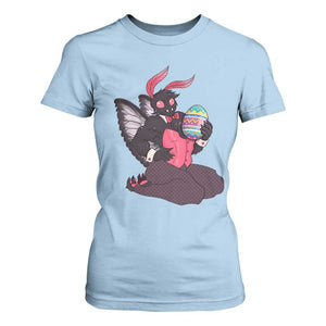 Sexy Easter Bunny Mothman T Shirt For Women Cryptid Humor Gift TS12 Light Blue Print Your Wear
