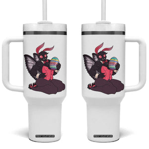 Sexy Easter Bunny Mothman Tumbler With Handle Cryptid Humor Gift TS12 One Size: 40 oz White Print Your Wear