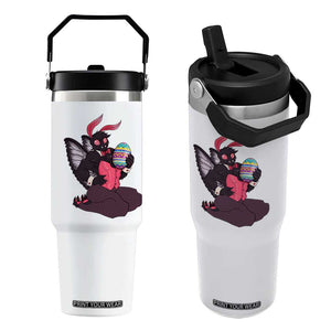 Sexy Easter Bunny Mothman Flip Straw Tumbler Cryptid Humor Gift TS12 One Size: 30 oz White Print Your Wear