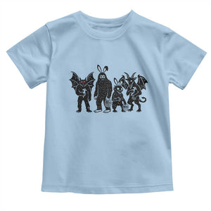 Funny Easter Cryptid Squad Toddler T Shirt Bigfoot Mothman Jersey Devil Chupacabra Gift TS12 Light Blue Print Your Wear
