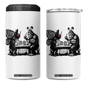 Funny Bigfoot And Mothman Egg Painting 4 in 1 Can Cooler Tumbler Cryptid Easter Gift TS12 One Size: 16 oz White Print Your Wear