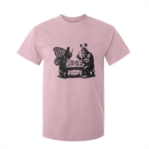 Funny Bigfoot And Mothman Egg Painting T Shirt For Kid Cryptid Easter Gift TS12 Light Pink Print Your Wear