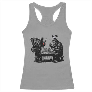 Funny Bigfoot And Mothman Egg Painting Racerback Tank Top Cryptid Easter Gift TS12 Sport Gray Print Your Wear