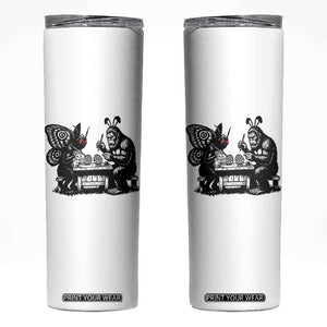 Funny Bigfoot And Mothman Egg Painting Skinny Tumbler Cryptid Easter Gift TS12 White Print Your Wear
