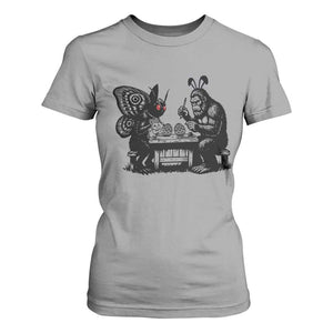 Funny Bigfoot And Mothman Egg Painting T Shirt For Women Cryptid Easter Gift TS12 Sport Gray Print Your Wear