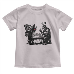 Funny Bigfoot And Mothman Egg Painting Toddler T Shirt Cryptid Easter Gift TS12 Ice Gray Print Your Wear