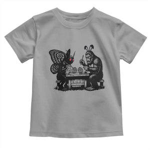 Funny Bigfoot And Mothman Egg Painting Toddler T Shirt Cryptid Easter Gift TS12 Sport Gray Print Your Wear