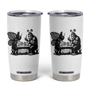 Funny Bigfoot And Mothman Egg Painting Tumbler Cup Cryptid Easter Gift TS12 White Print Your Wear
