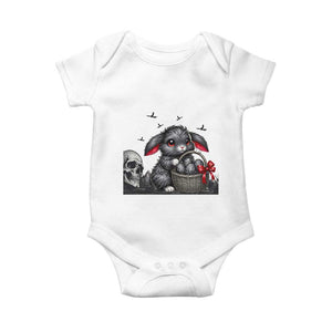 Gothic Easter Bunny Baby Onesie Dark Aesthetic Rabbit Gift TS12 White Print Your Wear