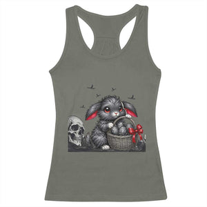Gothic Easter Bunny Racerback Tank Top Dark Aesthetic Rabbit Gift TS12 Military Green Print Your Wear