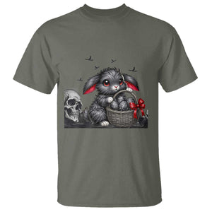 Gothic Easter Bunny T Shirt Dark Aesthetic Rabbit Gift TS12 Military Green Print Your Wear