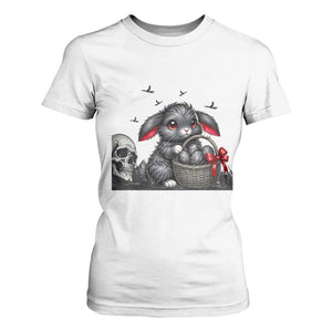 Gothic Easter Bunny T Shirt For Women Dark Aesthetic Rabbit Gift TS12 White Print Your Wear