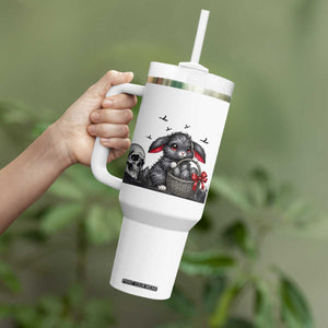 Gothic Easter Bunny Tumbler With Handle Dark Aesthetic Rabbit Gift TS12 Print Your Wear