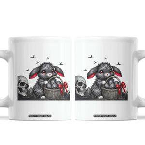 Gothic Easter Bunny Coffee Mug Dark Aesthetic Rabbit Gift TS12 White Print Your Wear
