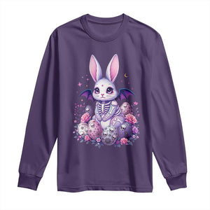 Cute Spooky Easter Bunny Long Sleeve Shirt Pastel Goth Rabbit Gift TS12 Purple Print Your Wear