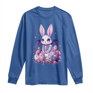 Cute Spooky Easter Bunny Long Sleeve Shirt Pastel Goth Rabbit Gift TS12 Royal Blue Print Your Wear