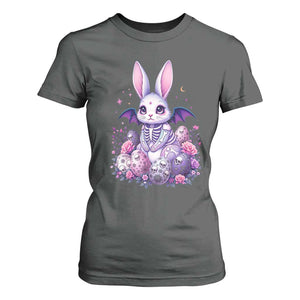 Cute Spooky Easter Bunny T Shirt For Women Pastel Goth Rabbit Gift TS12 Dark Heather Print Your Wear