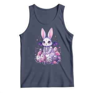 Cute Spooky Easter Bunny Tank Top Pastel Goth Rabbit Gift TS12 Navy Print Your Wear