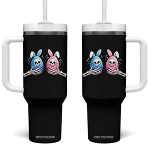 Gothic Easter Gift Tumbler With Handle Skeleton Hands Holding Easter Eggs TS12 One Size: 40 oz Black Print Your Wear