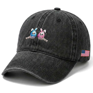Gothic Easter Gift Washed Cotton Baseball Cap Skeleton Hands Holding Easter Eggs TS12 Print Your Wear