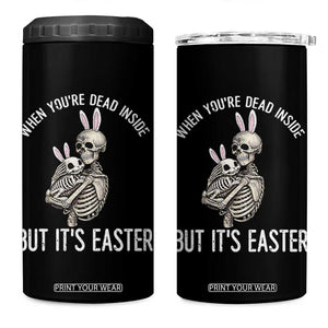 Funny Easter Bunny Skeleton 4 in 1 Can Cooler Tumbler Dead Inside But It Is Easter TS12 One Size: 16 oz Black Print Your Wear