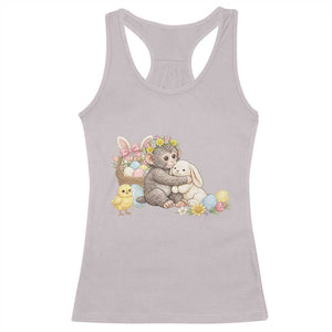 Cute Punch Baby Monkey Easter Racerback Tank Top Funny Animal Gift TS12 Ice Gray Print Your Wear