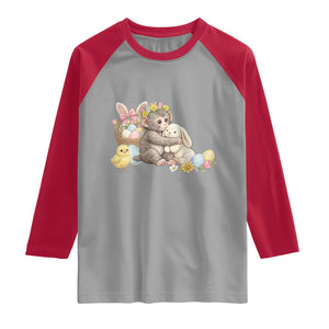 Cute Punch Baby Monkey Easter Raglan Shirt Funny Animal Gift TS12 Sport Gray Red Print Your Wear