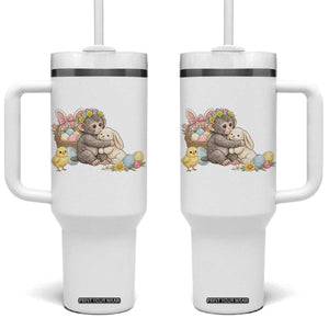 Cute Punch Baby Monkey Easter Tumbler With Handle Funny Animal Gift TS12 One Size: 40 oz White Print Your Wear