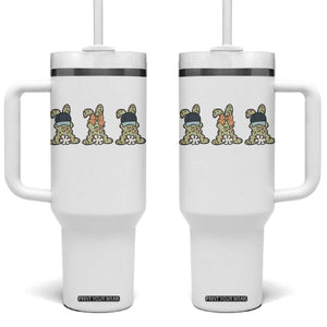 Camo Easter Bunny Tumbler With Handle Funny Hunter Easter Gift TS12 One Size: 40 oz White Print Your Wear